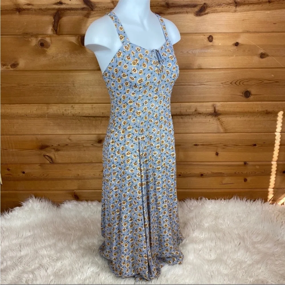 Vintage 90’s sunflower gingham midi dress! - Picture 3 of 9